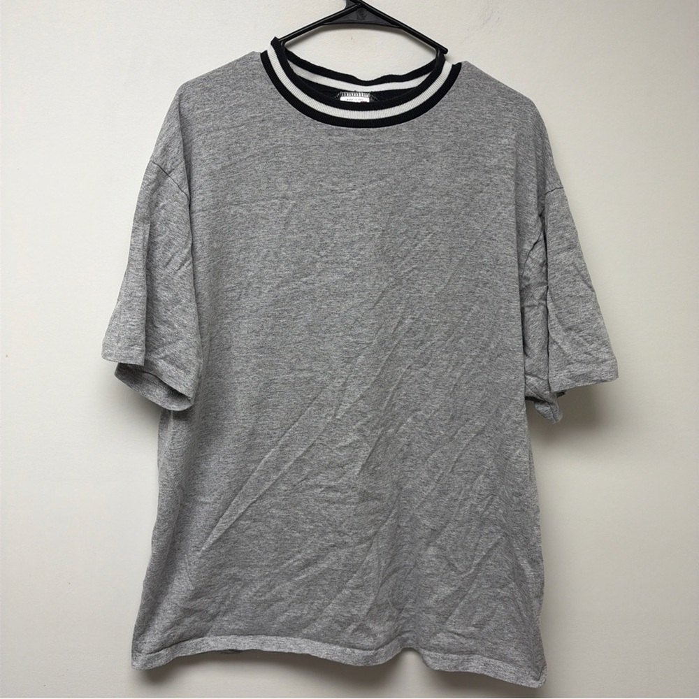 Vintage Single Stitch TShirt Gray Blank Artex Mens L Made in USA 90s
